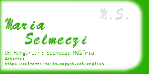 maria selmeczi business card